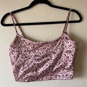 Satin Floral Crop Top